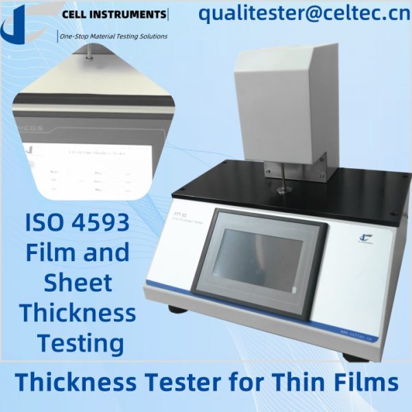 Comprobador de espesor para películas delgadas, comprobación del espesor de películas en el laboratorio, dispositivos de medición del espesor de láminas ISO 4593