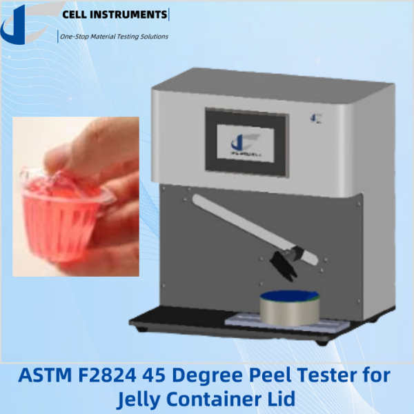 ASTM F2824 Jelly konteyner qopqog'i uchun 45 daraja peel tester ASTM F2824 Jelly konteyner qopqog'i uchun 45 daraja peel tester
