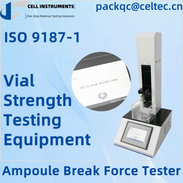 ampulla törési erőt vizsgáló fiola szilárdságvizsgáló berendezés ISO 9187-1