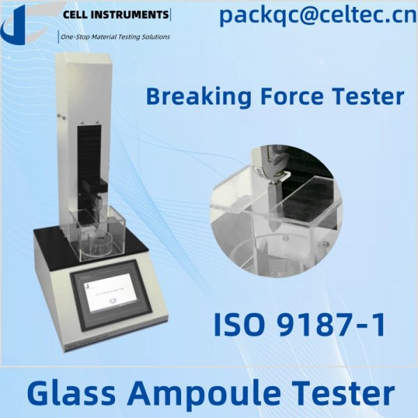 glass ampoule tester breaking force tester ISO 9187-1