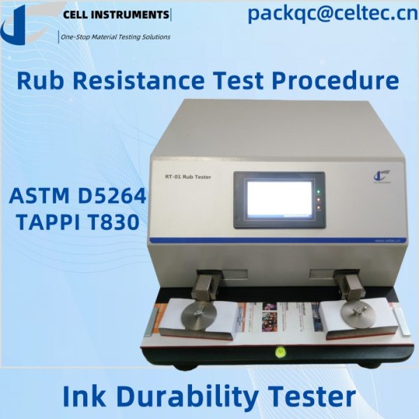 ink durability tester rub resistance test procedure ASTM D5264 TAPPI T830