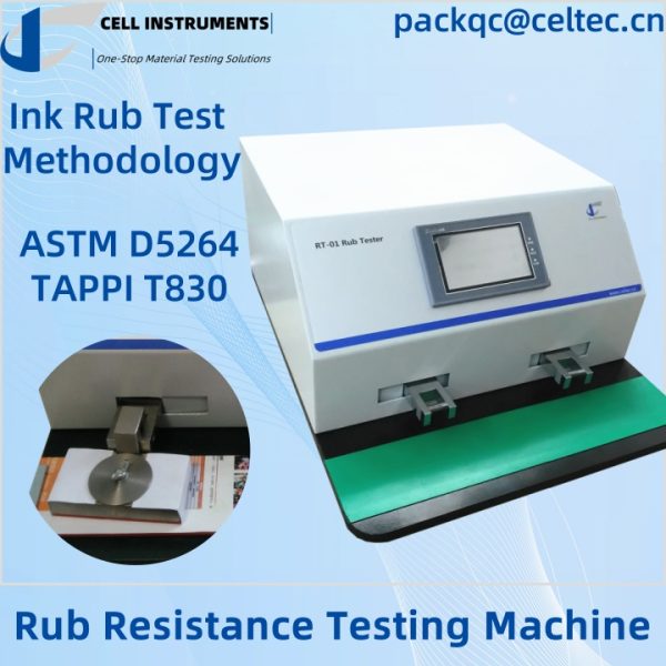 rub resistance testing ink rub test methodology ASTM D5264 TAPPI T830